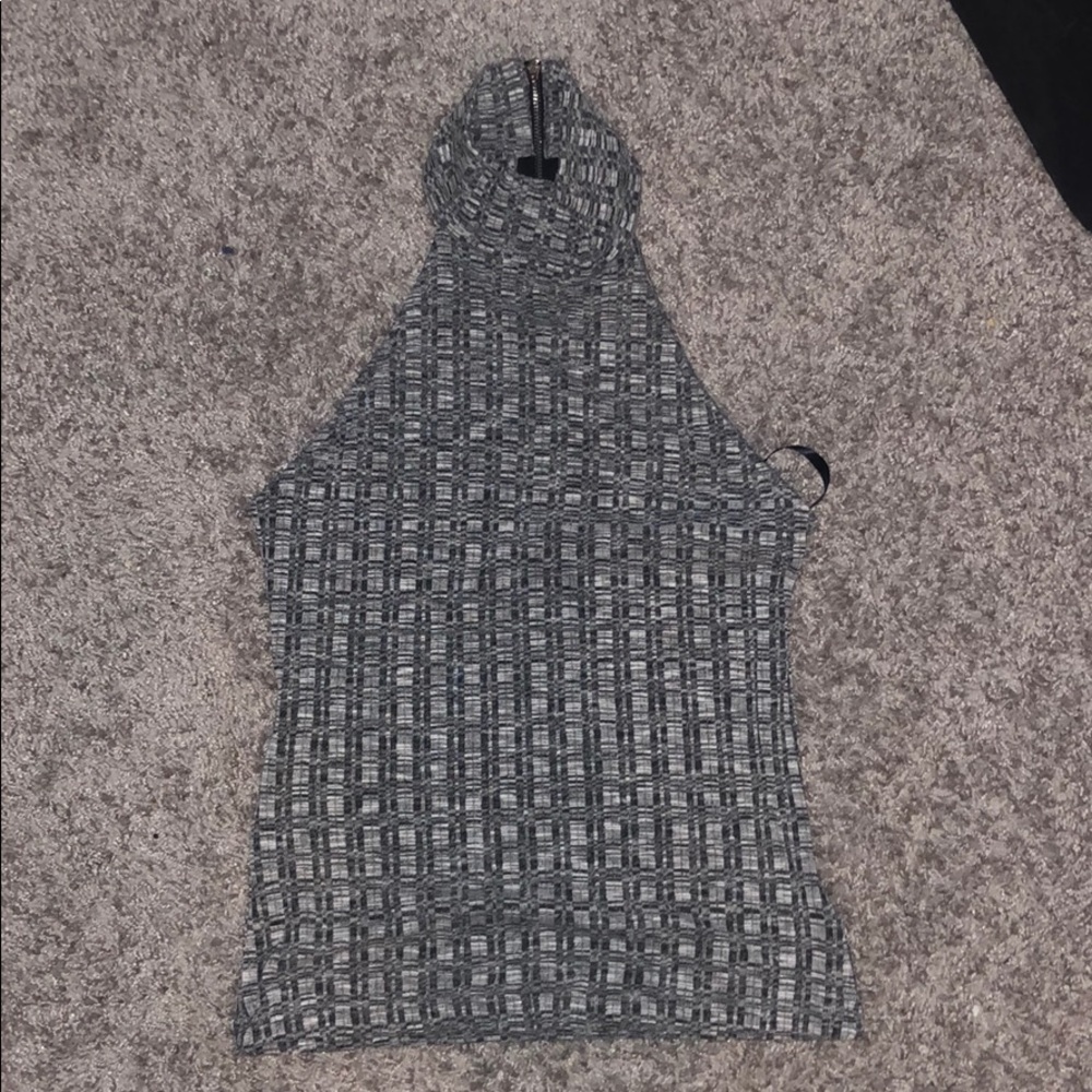 Bebe marled grey halter- turtleneck sweater